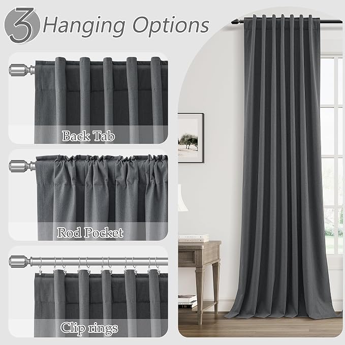 Guken 100% Blackout Curtains 84 Inch Length 2 Panels Set - Image 6