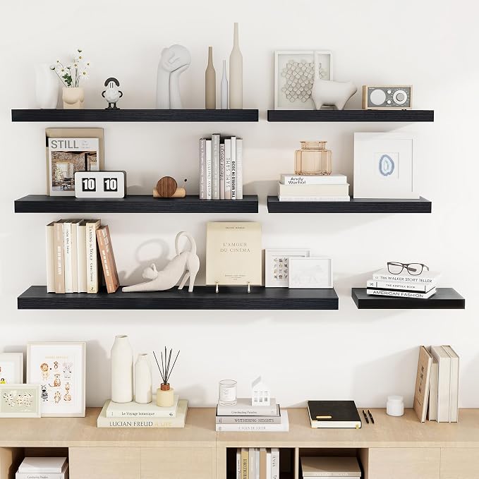 Acovy 48 Inch Floating Shelves, Wooden Shelves - Image 8