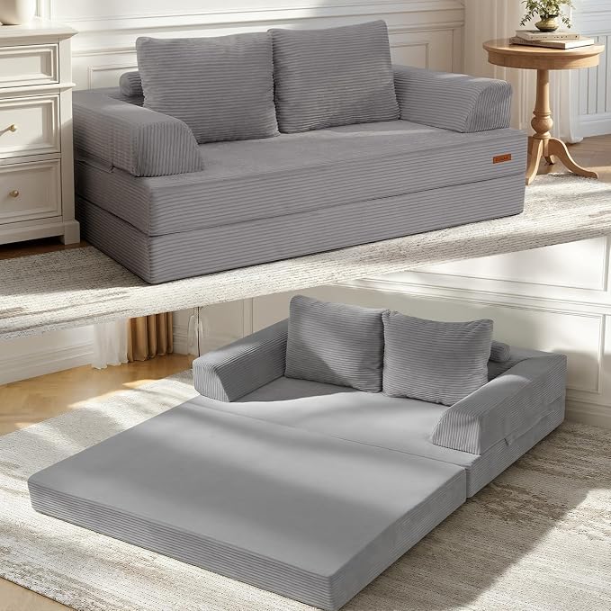 COMAX Futon Sofa Bed, Convertible Folding Sofa Bed, Boneless Couch Loveseat by COMAX