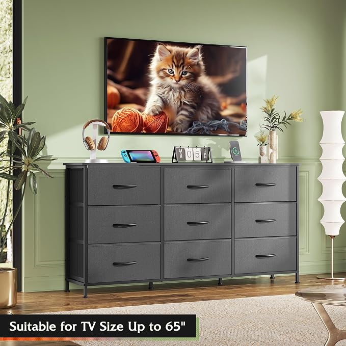 WLIVE 54''W Dresser for Bedroom, 65 inch TV, Wide Chest of Drawers - Image 4