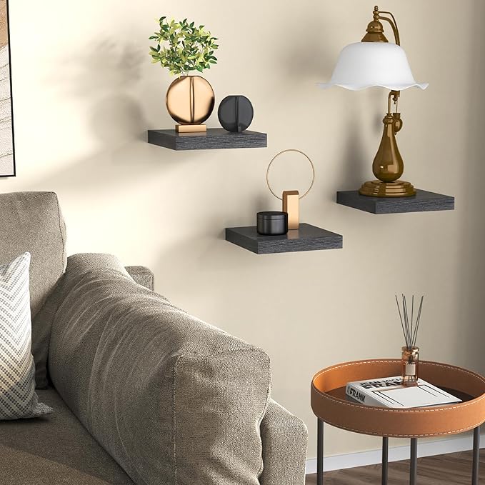 Fixwal Floating Shelves for Wall, 8 Inch Small Black Shelves Wall Mounted Shelf - Image 2