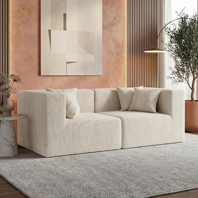 MONVANE 75" Loveseat Sofa, Comfy Chenille Cloud Couch by MONVANE