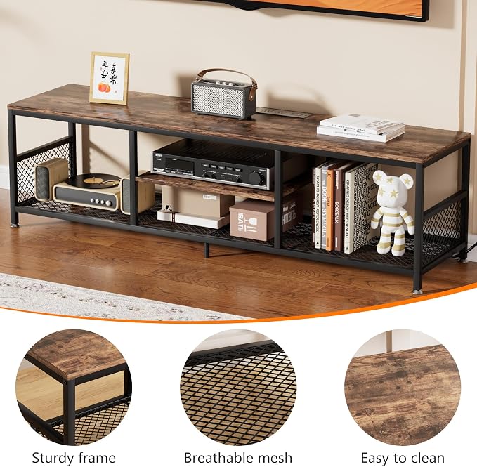 VECELO TV Stand with Power Outlets - Image 6
