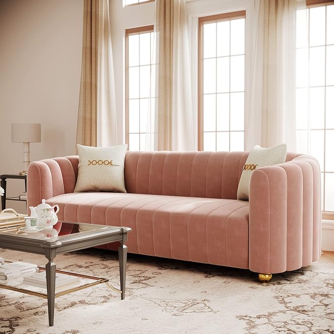 KEAI 83.46" Velvet Couch for Living Room Large Modern Sofa - Image 6