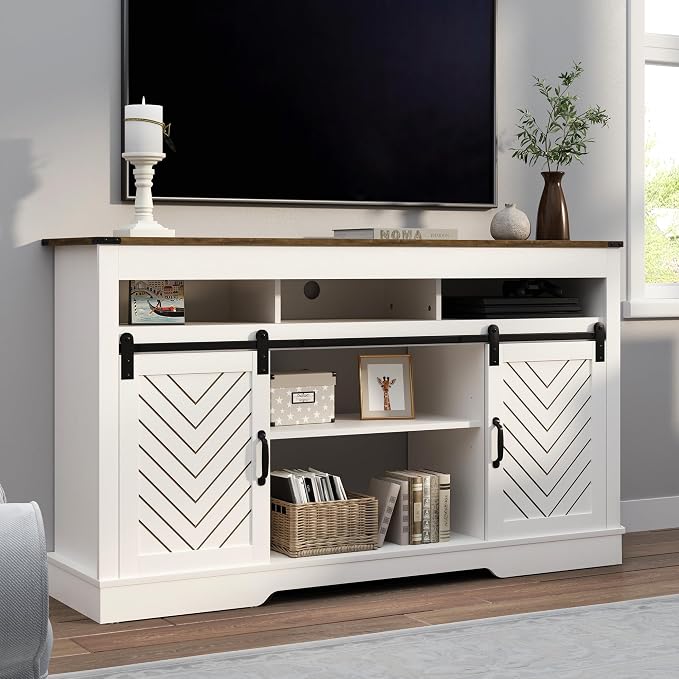 RoyalCraft TV Stand for 65+ Inch TV: Farmhouse Entertainment Center - Image 9