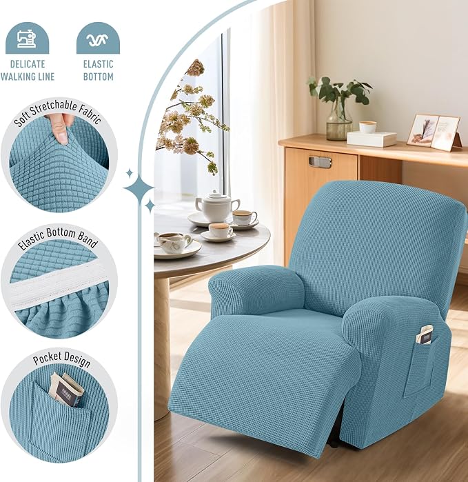 TAOCOCO Oversized Recliner Chair Covers, 1 Seater Streach Recliner Covers Soft - Image 3
