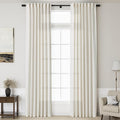 Cream Linen Curtains 121 Inches Long 2 Panels Set by Nanspring