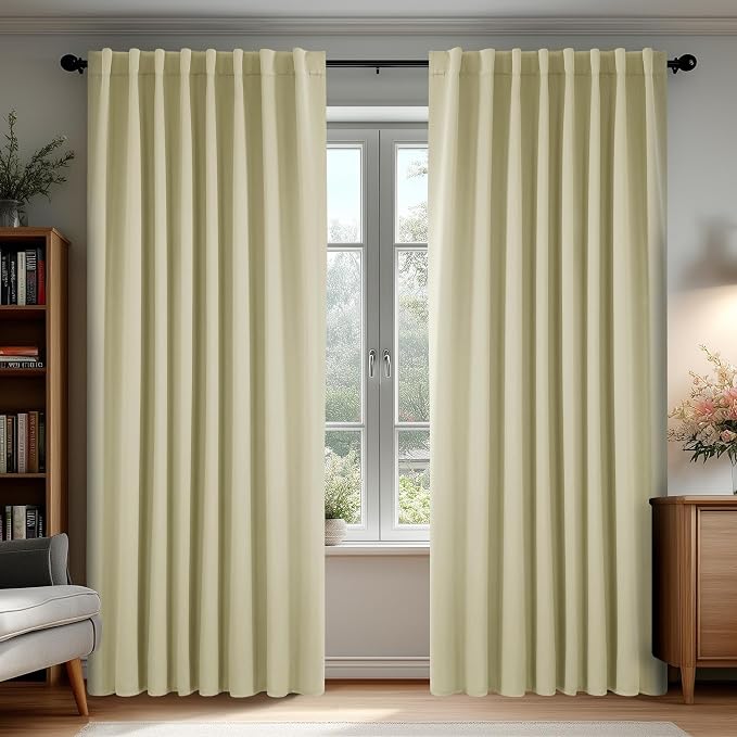 Deconovo Blackout Curtains, Thermal Insulated, W70 x L108 2 Panels, Back Tab by Deconovo