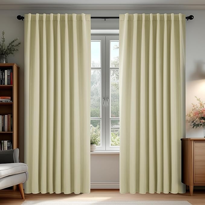 Deconovo Blackout Curtains, Thermal Insulated, W70 x L95 2 Panels, Back Tab by Deconovo