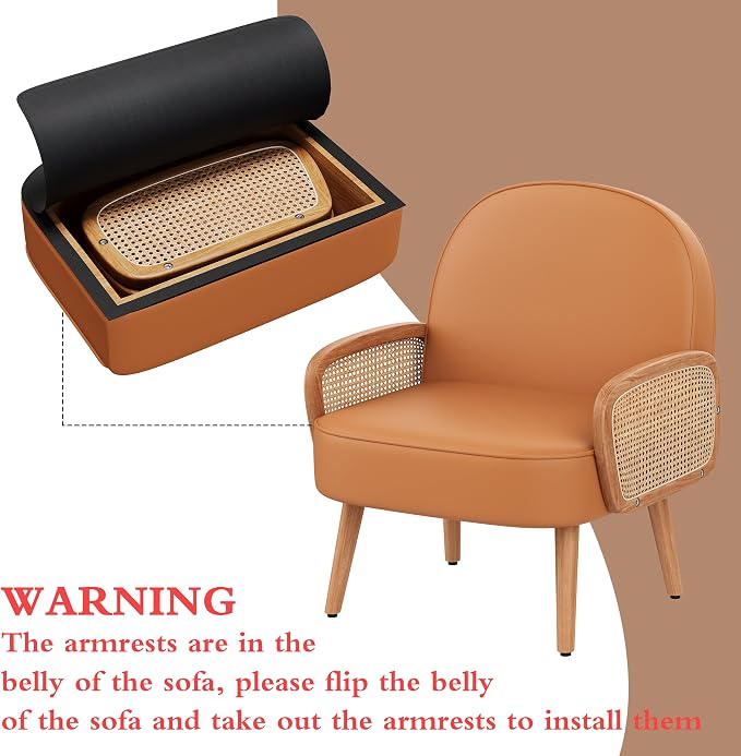 Aklaus Mid Century Modern Accent Chair Set of 2 Armchair - Image 4