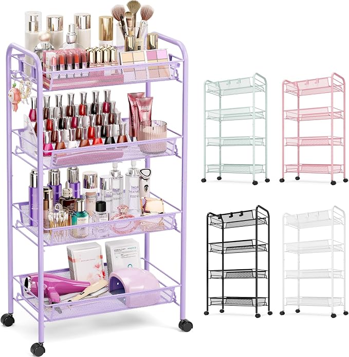 TOOLF 4-Tier Rolling Cart, Metal Utility Cart by TOOLF