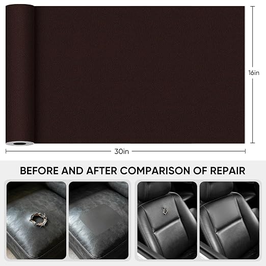 Leather Repair Tape, 16 x 30 Inches Self Adhesive Leather Repair Patch，Leather - Image 2