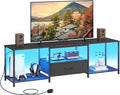 JARHETUN TV Stand with LED Lights, Entertainment Center with Open Shelves and by JARHETUN
