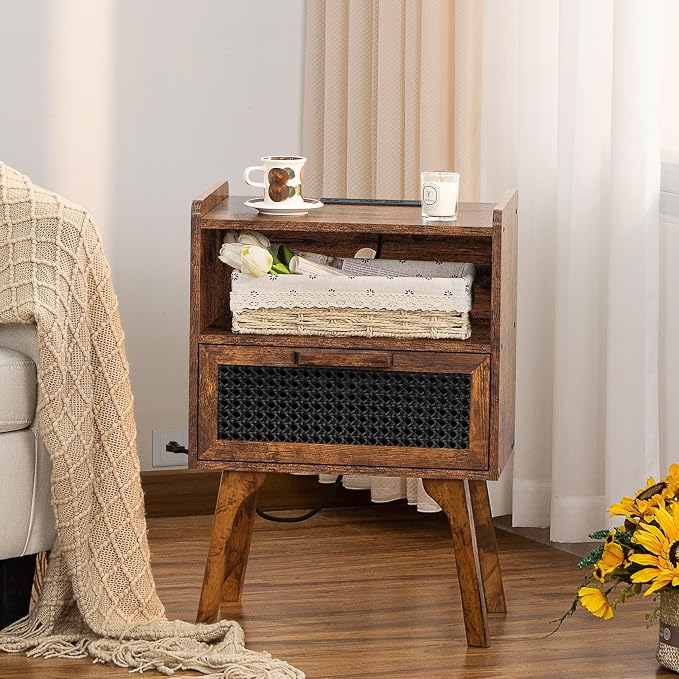 Lerliuo Rattan Nightstands Set of 2 - Image 4