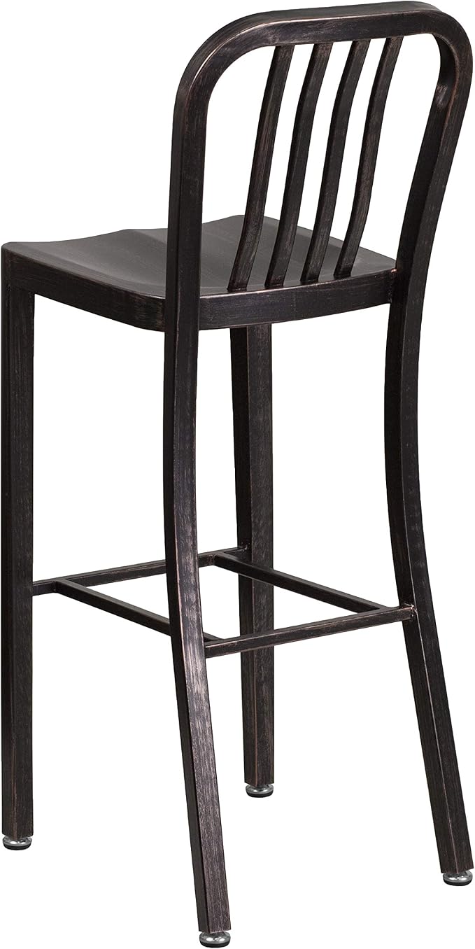 Flash Furniture Gael Commercial Grade 2 Pack 30" High Black-Antique Gold Metal - Image 6
