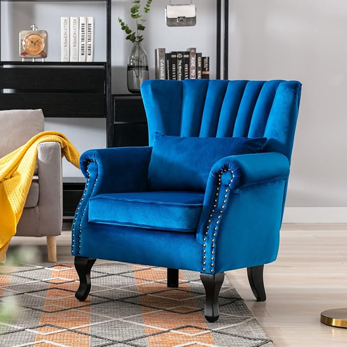 Accent Chairs Set of 2 with Arm Comfy Living Room Chair Mid-Century Modern - Image 7