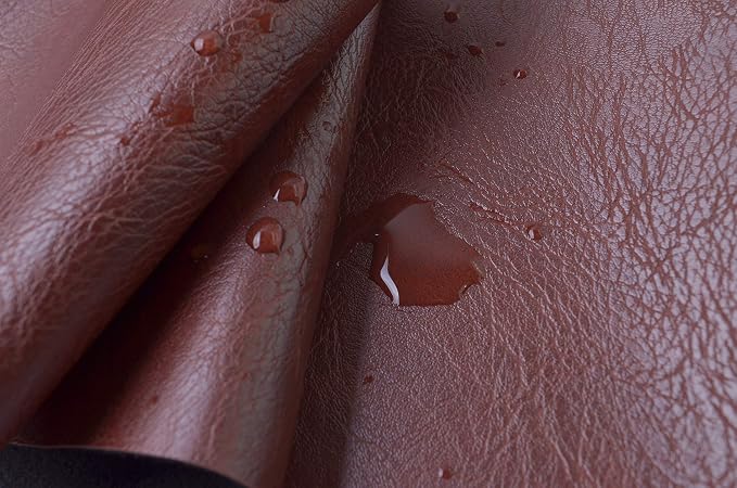 Wento Thick Half Yard Faux Leather Fabric Soft Skin Grain PU Leather - Image 4