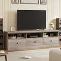 IDEALHOUSE 70in TV Stand for TVs up to 80", Mid Century Modern Entertainment by IDEALHOUSE