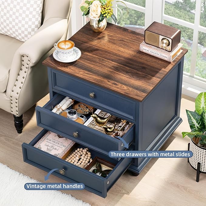 Joaxswe 24" Wide Farmhouse Night Stand Set of 2, Large End Table - Image 4