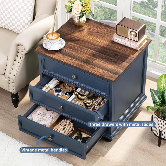 Joaxswe 24" Wide Farmhouse Night Stand, Large End Table - Image 4