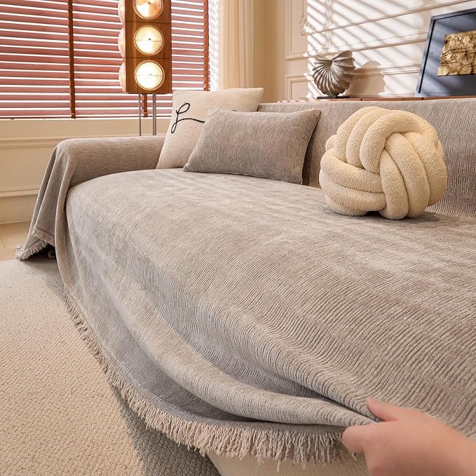 DREAMINGO Chenille Sofa Cover Washable Pet Couch Protector Cover Textured Couch - Image 7