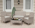 GarveeLife 4-Piece Patio Furniture Set, Rattan Outdoor Furniture by GarveeLife