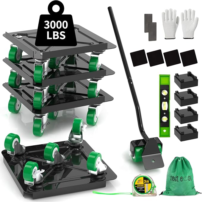 NEST EASY Heavy Duty Furniture Dolly 360° Rotating 5 Wheels, Alloy Steel - Image 8