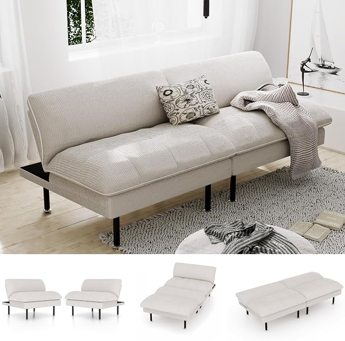 Ribilake 70" Futon Sofa Bed, 4 in 1 Multi-Function Couch Sleeper by RIBILAKE