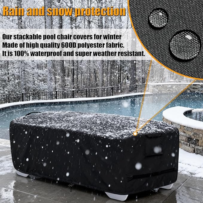 Outdoor Lounge Chair Covers for 4-6 Stackable Patio Chaise Lounge Chairs - Image 4