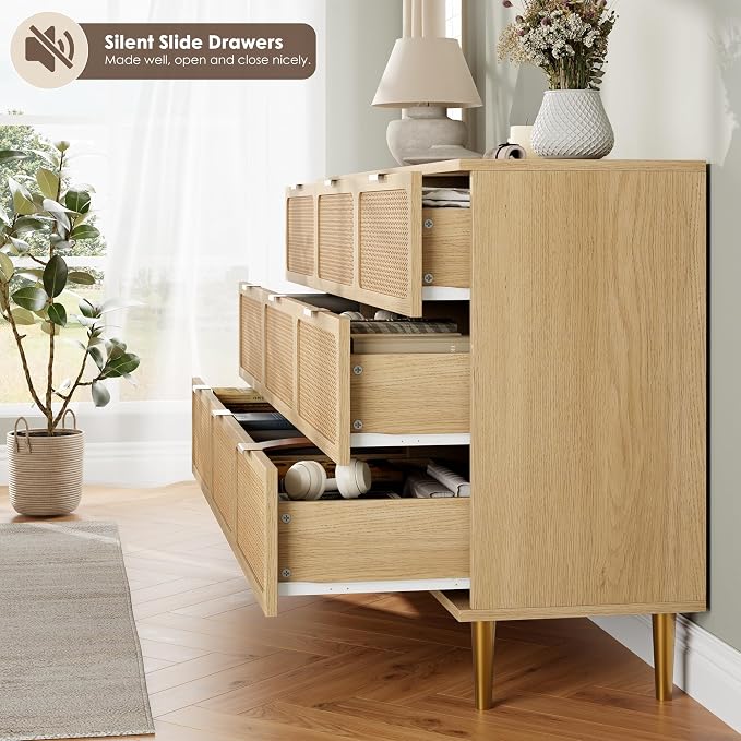 GarveeHome Rattan 9 Drawer Dressers - Image 6