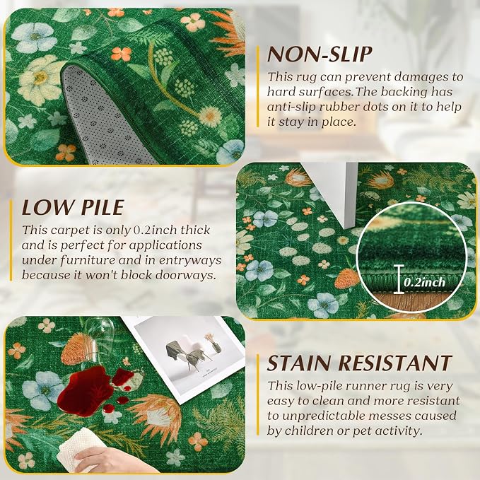 Area Rugs for Living Room, Non-Slip 4x6 Washable Rug for Bedroom, Vintage - Image 2