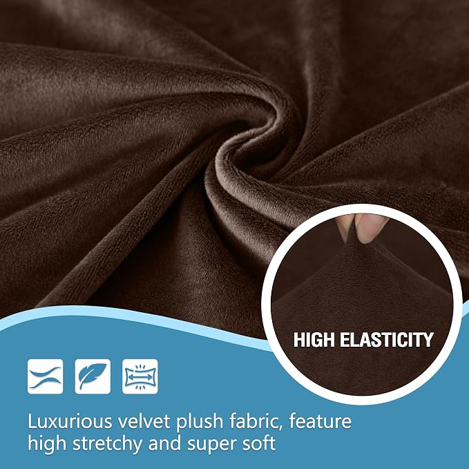 HDCAXKJ Corner Sectional Couch Covers Velvet Stretch L Shape Sofa Cover Soft - Image 3