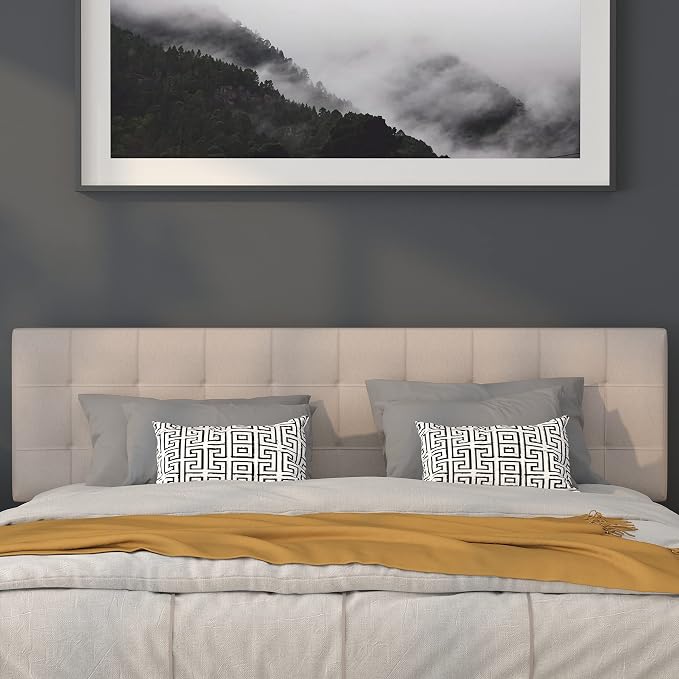 Flash Furniture Bedford Box Stitch Tufted Upholstered King Size Headboard in - Image 5