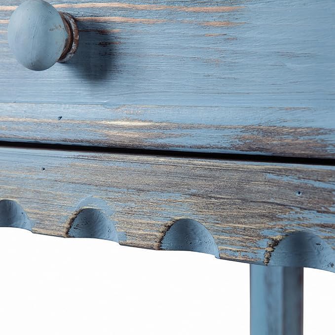 Alaterre Furniture Rustic Cottage Media Console Table, Antique Blue - Image 11