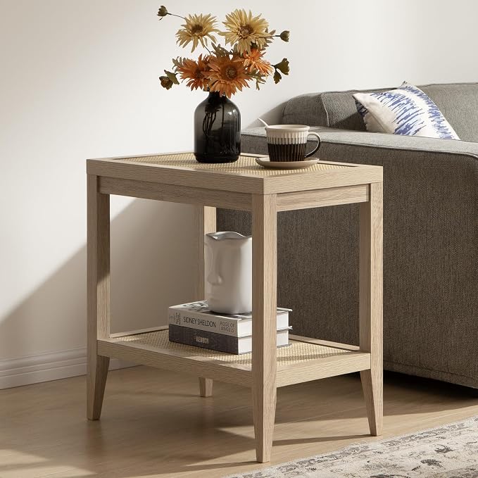 SICOTAS Rattan Nightstand Bedside Table by SICOTAS