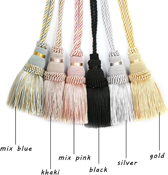 Fenghuangwu 4 Pack Curtain Tie Backs Rope Tassels - Image 4