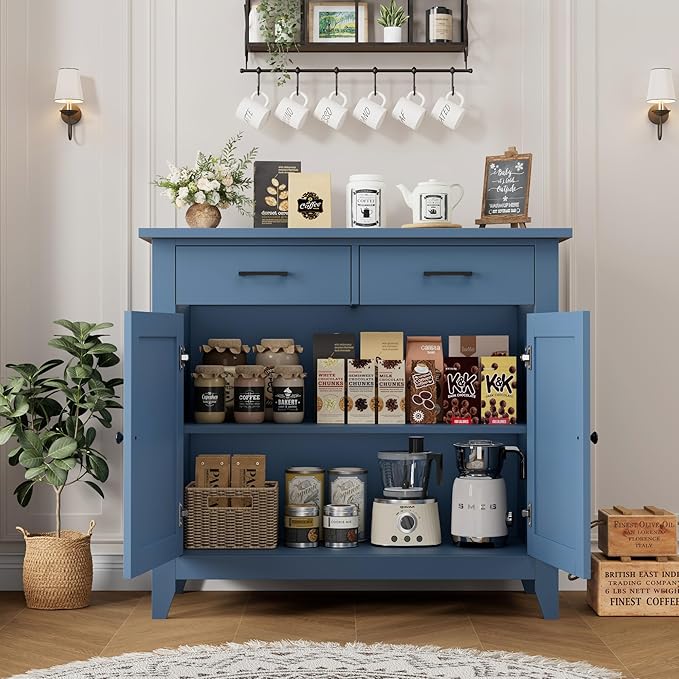 HORSTORS Kitchen Storage Cabinet, Modern Farmhouse Buffet Cabinet - Image 5