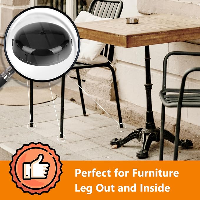 36-Pack Wrought Iron Patio Furniture Feet Caps 1-1/2 inch Round Plastic Outdoor - Image 4