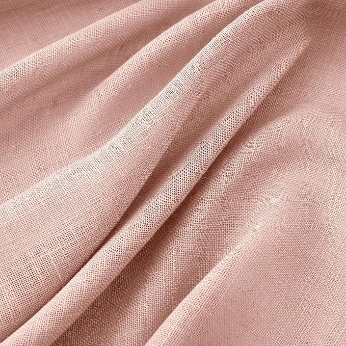 MIULEE Blush Pink Linen Curtains 108 Inches Long 2 Panels - Image 4