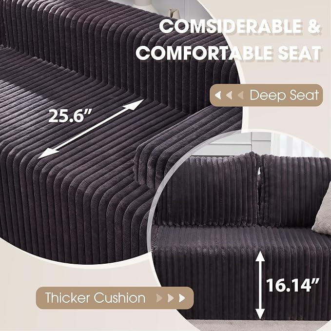 Modular Sectional Sofa Couches L-Shape Couch 3 Seat Modular Sofa Memory Foam - Image 5