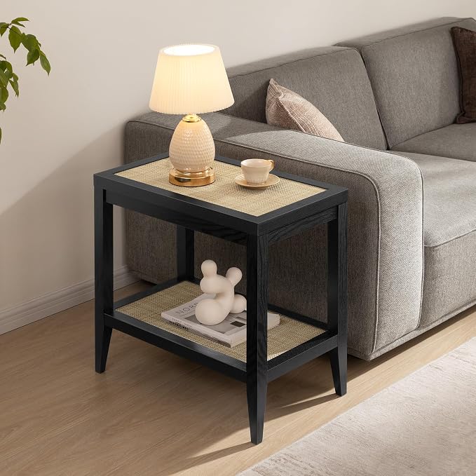 SICOTAS Rattan Nightstand Bedside Table by SICOTAS
