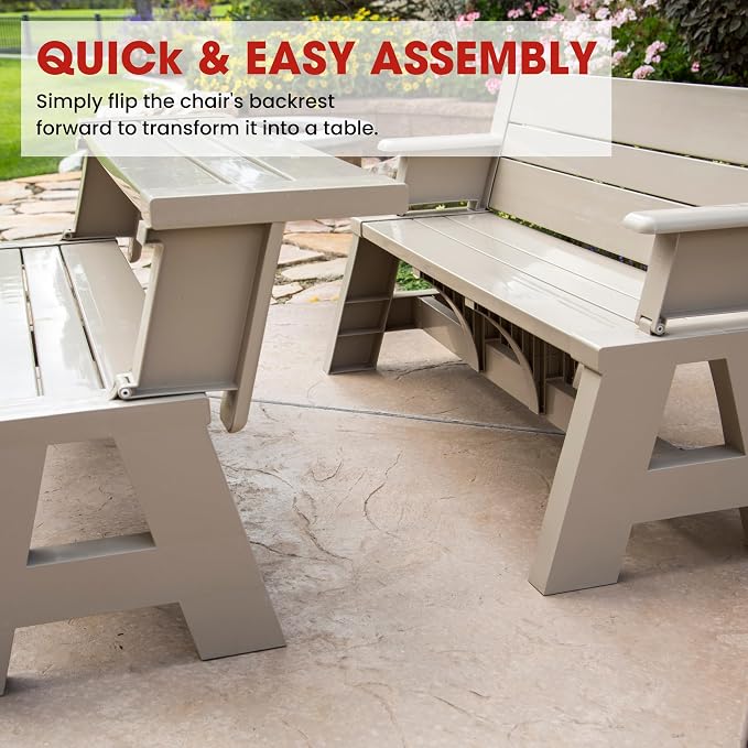 Convert-a-Bench Gen 1 2-in-1 Outdoor Convertible Bench to Picnic Table | - Image 5