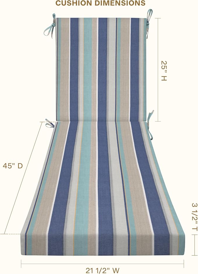 Honeycomb Outdoor Chaise Lounge Cushion - Image 2