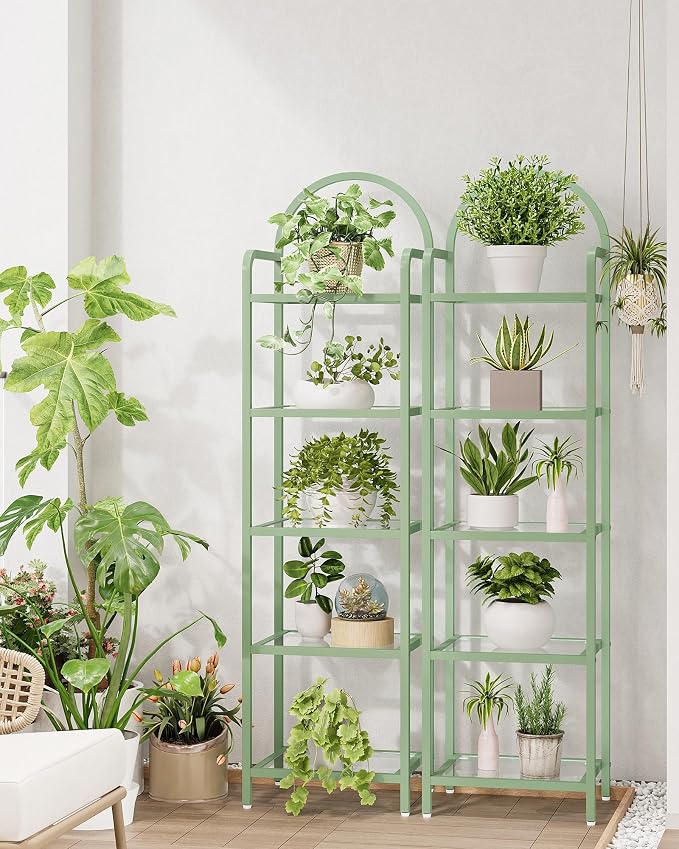 Hzuaneri Bookcase Bookshelf, Tempered Glass Bookshelves, Slim Shelving Unit - Image 3