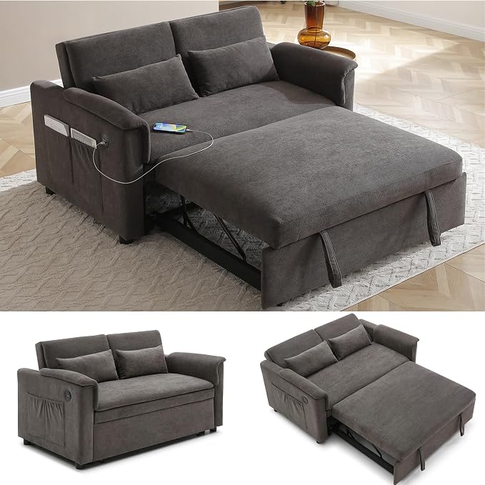 55.5" Small Sleeper Sofa Couch by LITVZ