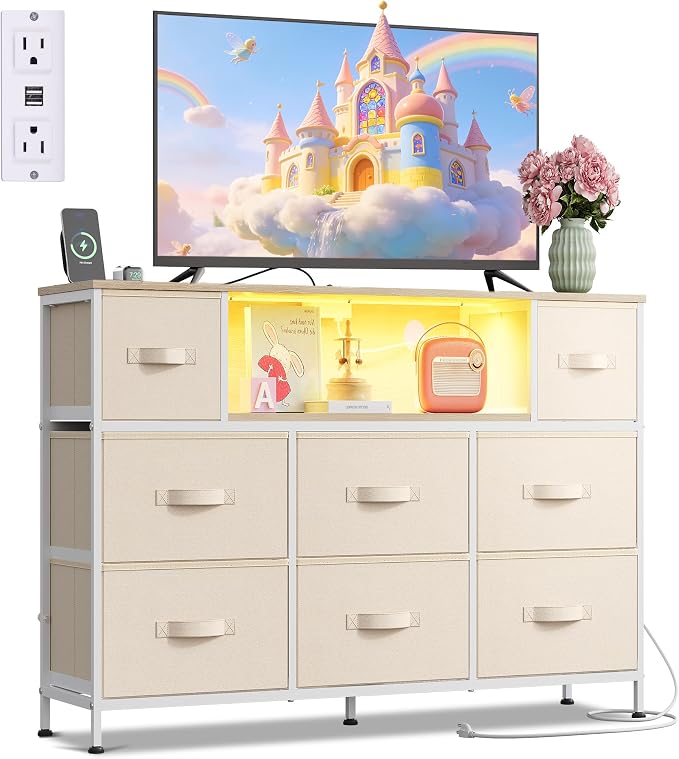 WLIVE Dresser TV Stand for 45, 55 inch TV, Entertainment Center by WLIVE
