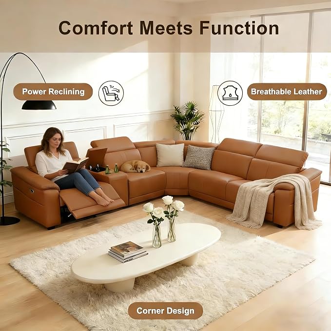 Power Recliner Sofa Set, Reclining Sectional Sofa Couch - Image 8