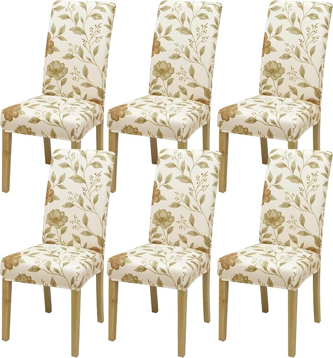 BIETYONE Stretch Dining Chair Covers Set of 6, Soft Removable Washable Kitchen by BIETYONE