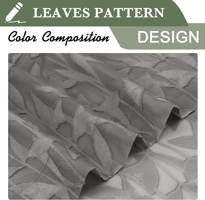 Lecloud Leia Charcoal Grey Sheer Valances - Image 8