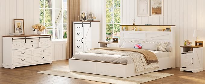 IRONCK 5 Drawers Dressers for Bedroom, Farmhouse Dresser Chest of Drawer - Image 7